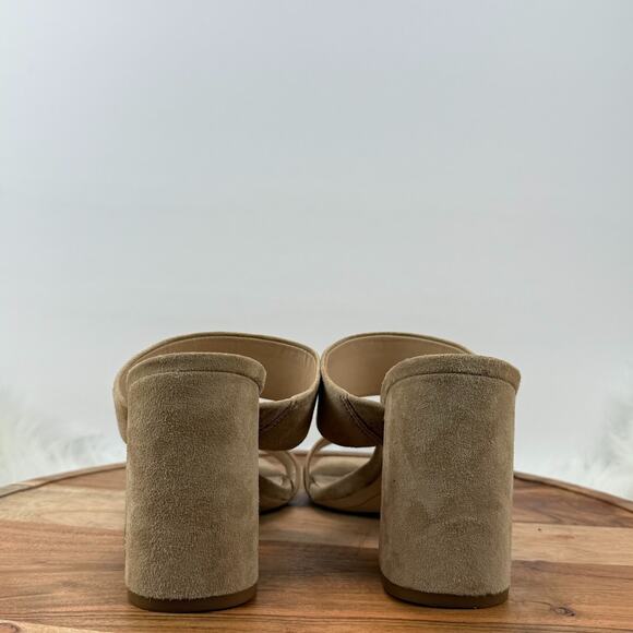 Sam Edelman Delaney Beige Suede Leather Women's US 8.5 Block Heel Mules - Picture 5 of 14
